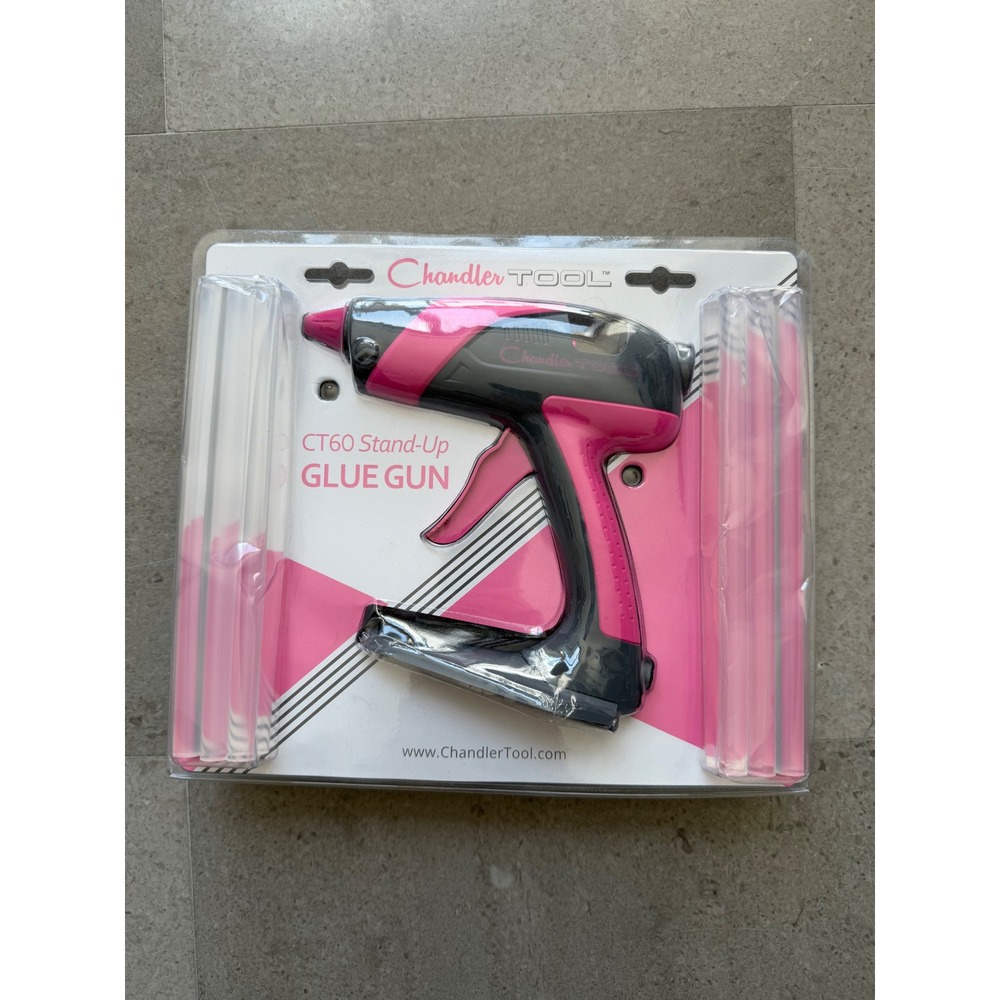 Chandler Tool CT60 Stand-Up Glue Gun Pink Grey 60W High Temp with 10 Glue Sticks